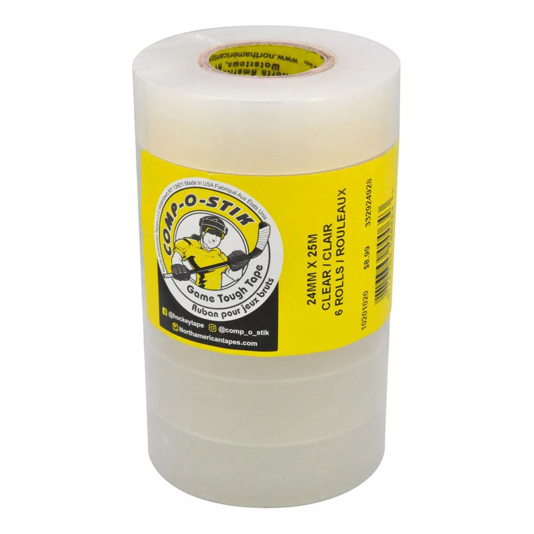 Comp-O-Stik Clear Shin Guard Tape 6 Pack
