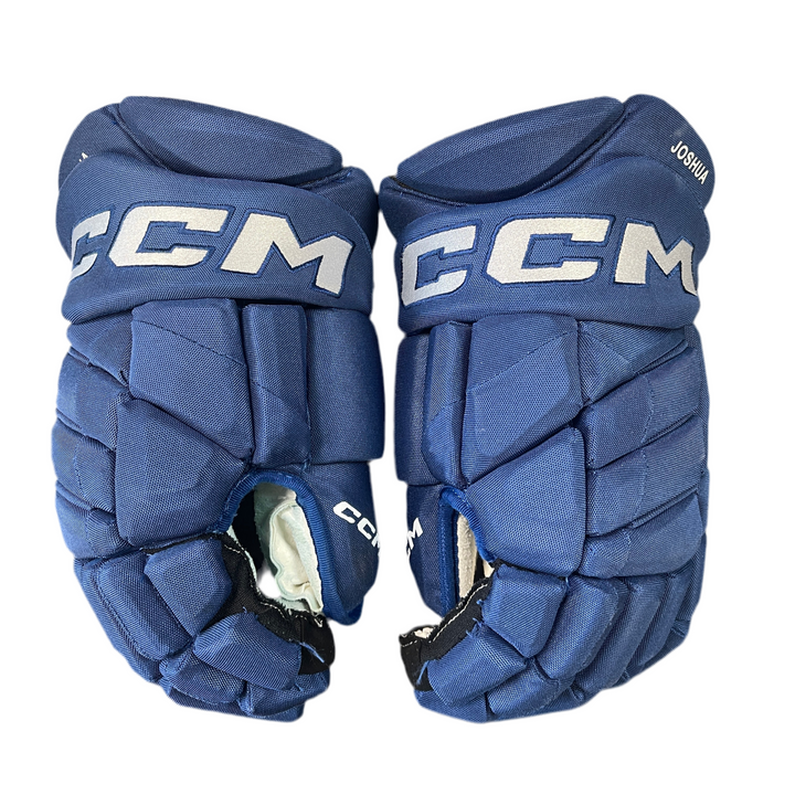 CCM Jetspeed FT1 Pro Stock Hockey Gloves - Vancouver Canucks - Used - DJ