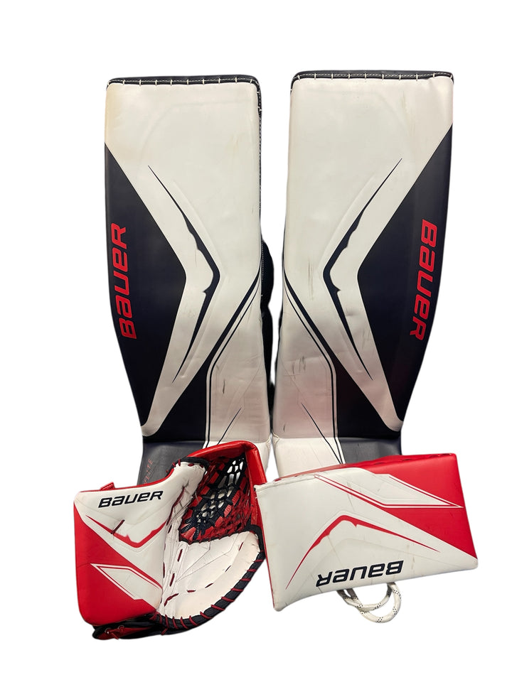 Bauer Flylite Standard Pro Stock Goalie Set (Pads, Blocker, Catcher) - Oshawa Generals