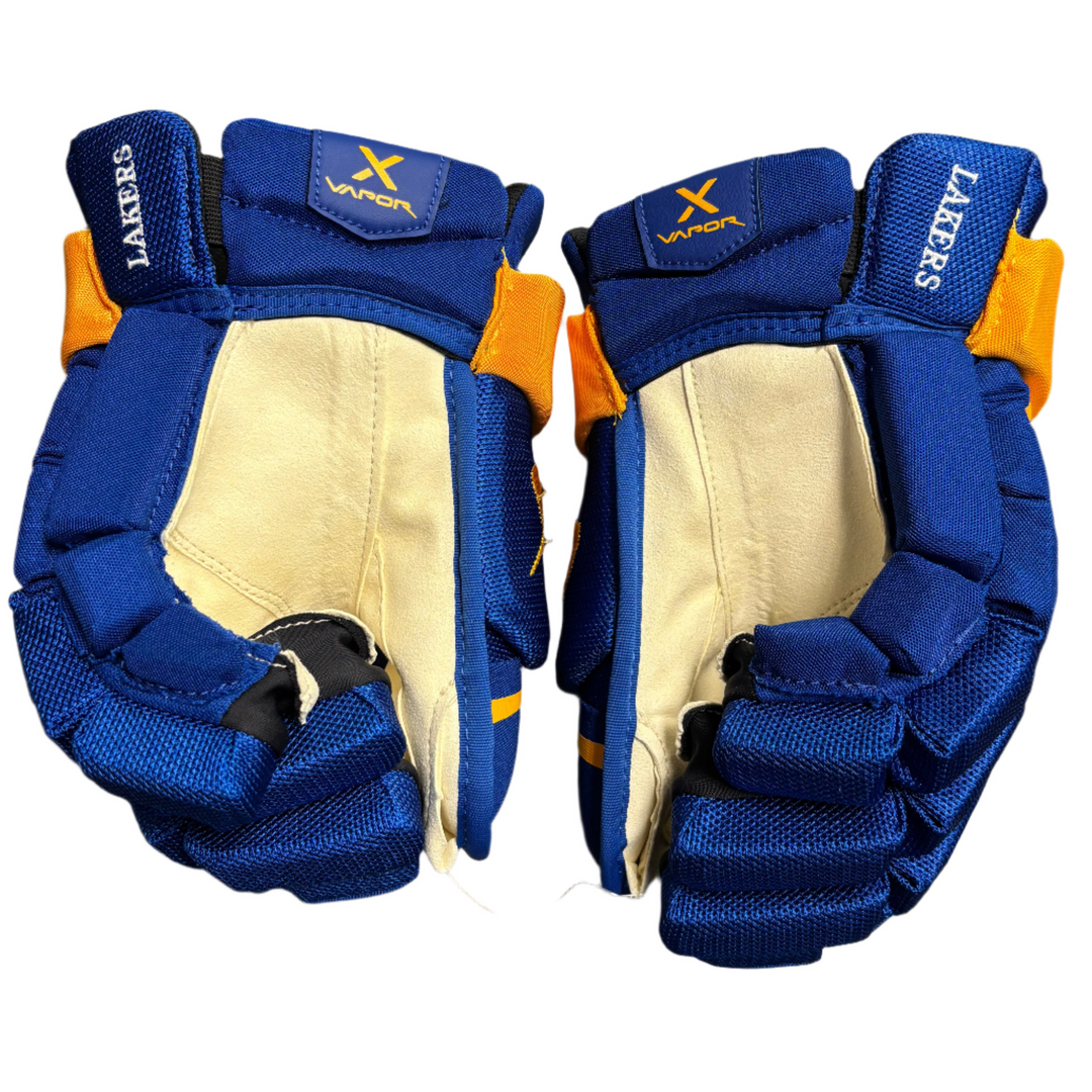 Bauer Vapor Hyperlite - Lake Superior State University Lakers - Pro Stock Hockey Gloves
