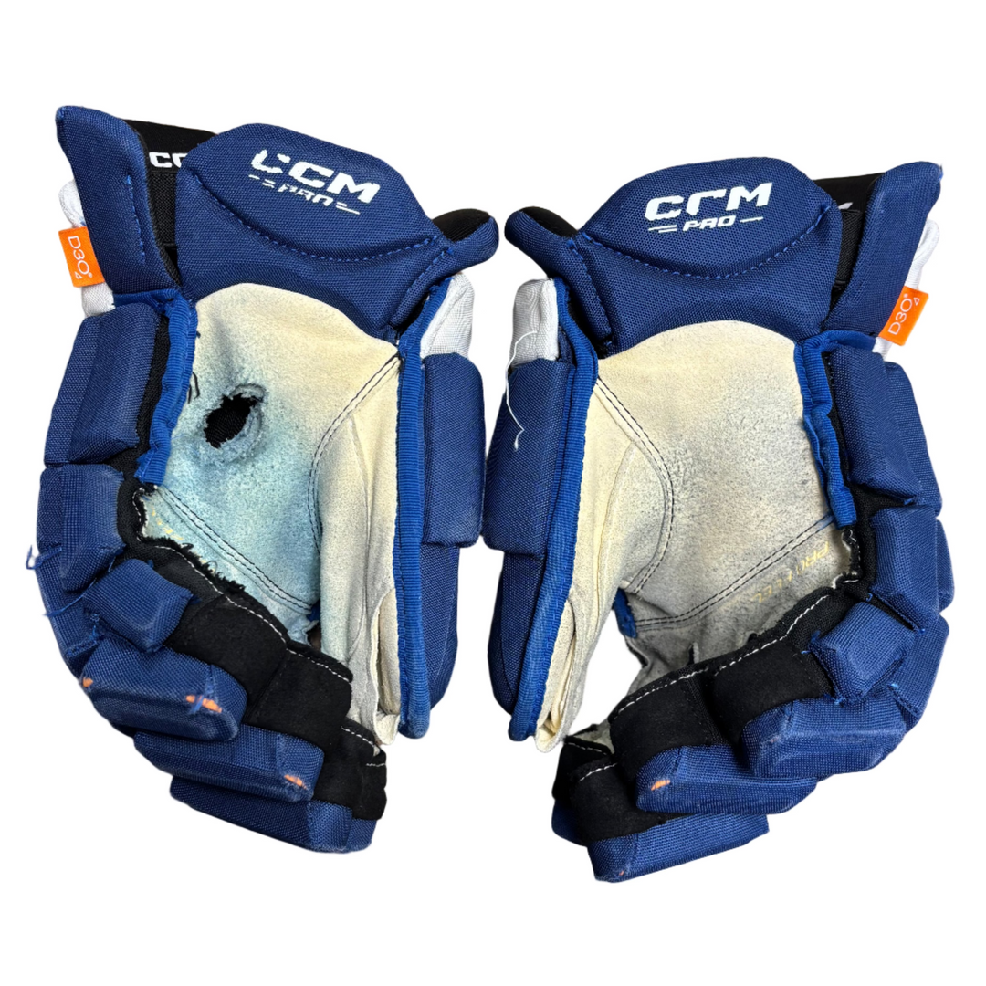 CCM Jetspeed FT1 Pro Stock Hockey Gloves - Toronto Maple Leafs - Used - RT