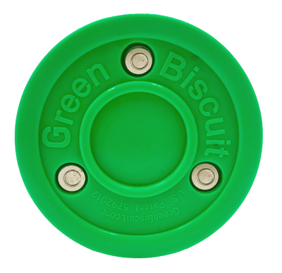 Green Biscuit Hockey Puck
