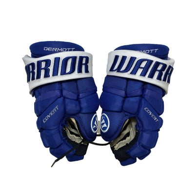 Warrior QRL Toronto Maple Leafs 13" Used Pro Stock Glove - Travis Dermott