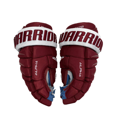 Warrior Alpha QX - Colorado Avalanche - Reverse Retro Pro Stock Gloves - Gabriel Landeskog