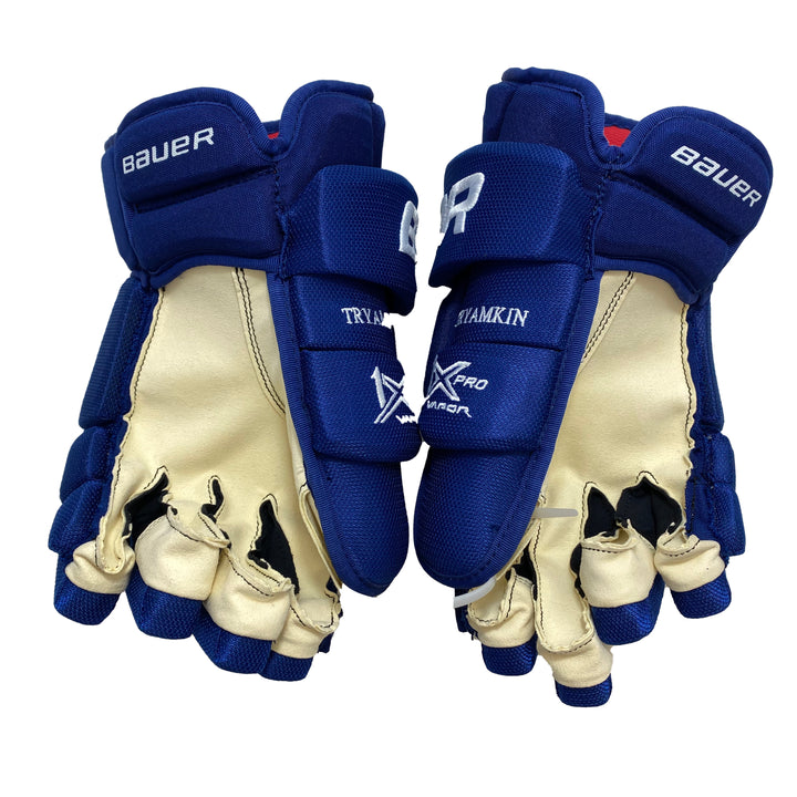 Bauer Vapor 1X Pro -  Vancouver Canucks  - Pro Stock Gloves - Nikita Tryamkin
