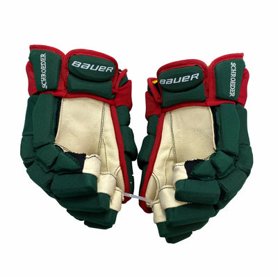 Bauer TotalOne MX3 - Minnesota Wild - Pro Stock Hockey Gloves - Jordan Schroeder