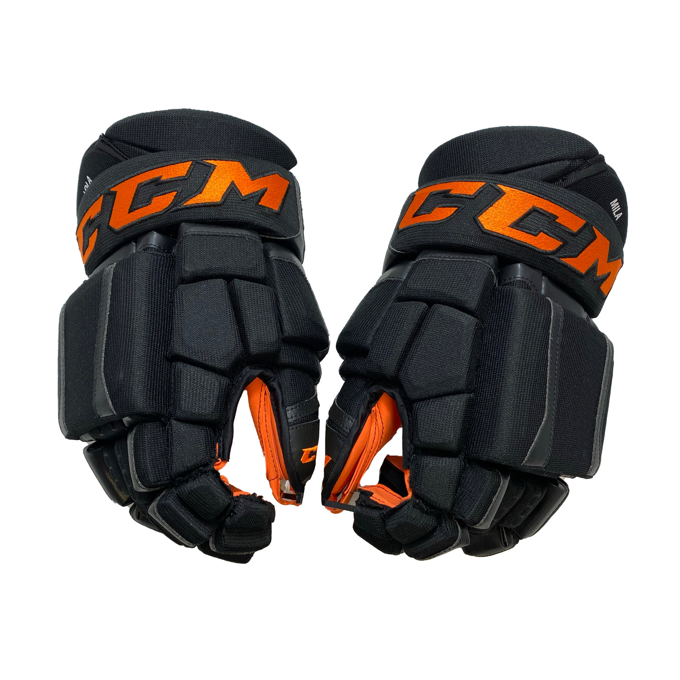 CCM HGCL Philadelphia Flyers 14" Alternate  Pro Stock Gloves - Keith Yandle - Orange Palms