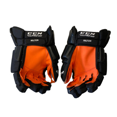 CCM HGCL Philadelphia Flyers - Home - Pro Stock Gloves - Keith Yandle - Orange Palms