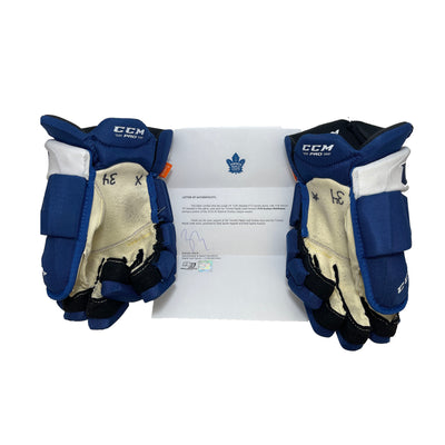CCM FT1 Toronto Maple Leafs Pro Stock Gloves Game Used - Auston Matthews