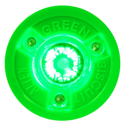 Green Biscuit Hockey Puck